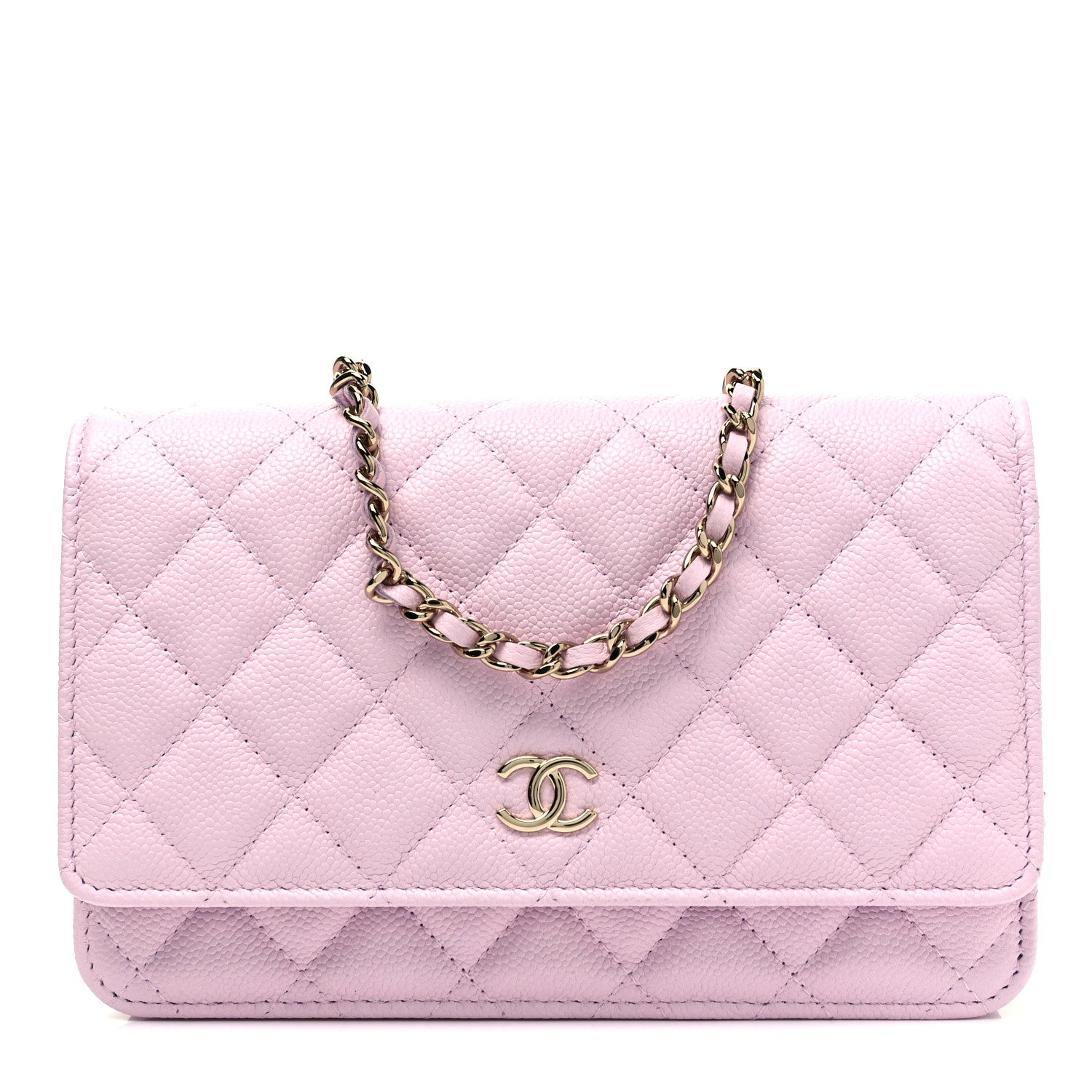 Chanel Caviar Quilted Tiny CC Wallet On Chain WOC Light Pink 1 of 9