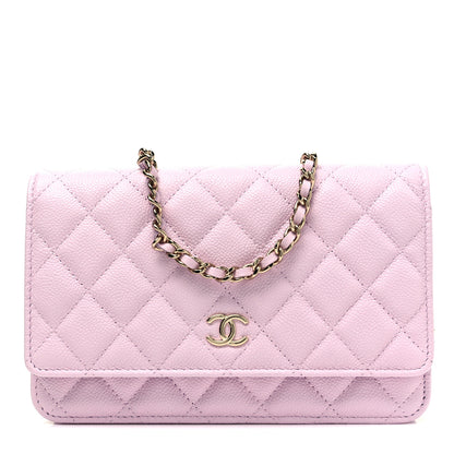Chanel Caviar Quilted Tiny CC Wallet On Chain WOC Light Pink 1 of 9