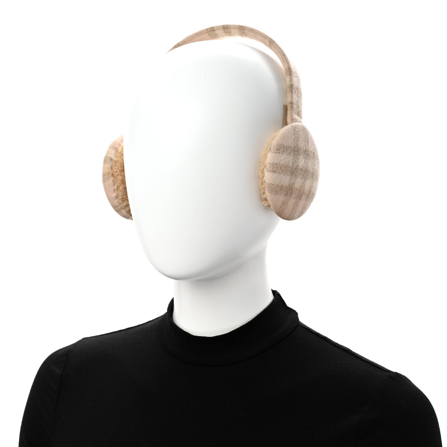 Cashmere House Check Earmuffs Light Pink