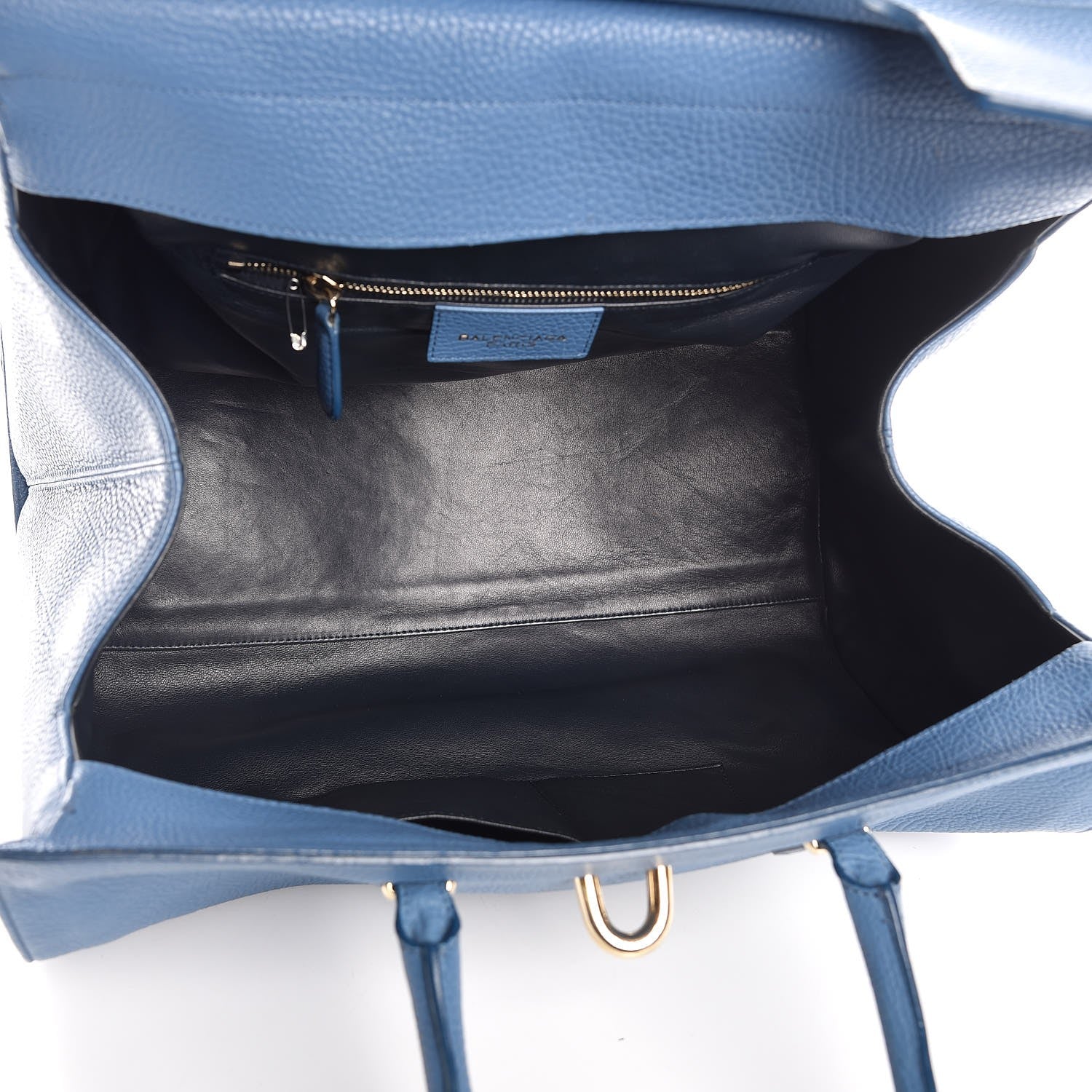 Balenciaga Grained Calfskin L Tube Round Tote Blue 5 of 14