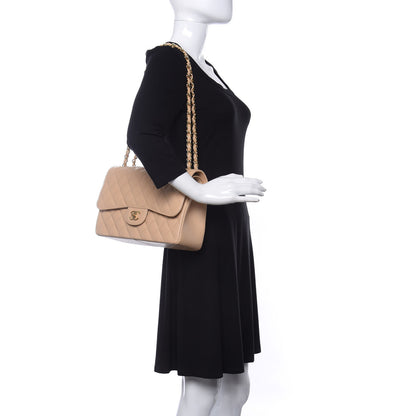 Chanel Caviar Quilted Jumbo Double Flap Beige Clair 2 of 10