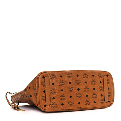 MCM Visetos Medium Liz Reversible Shopper Tote Cognac 4 of 18