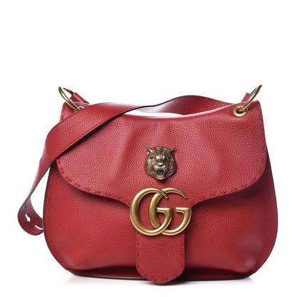 Gucci Cellarius Calfskin Feline GG Marmont Flap Shoulder Bag Vulcanic Red 1 of 9