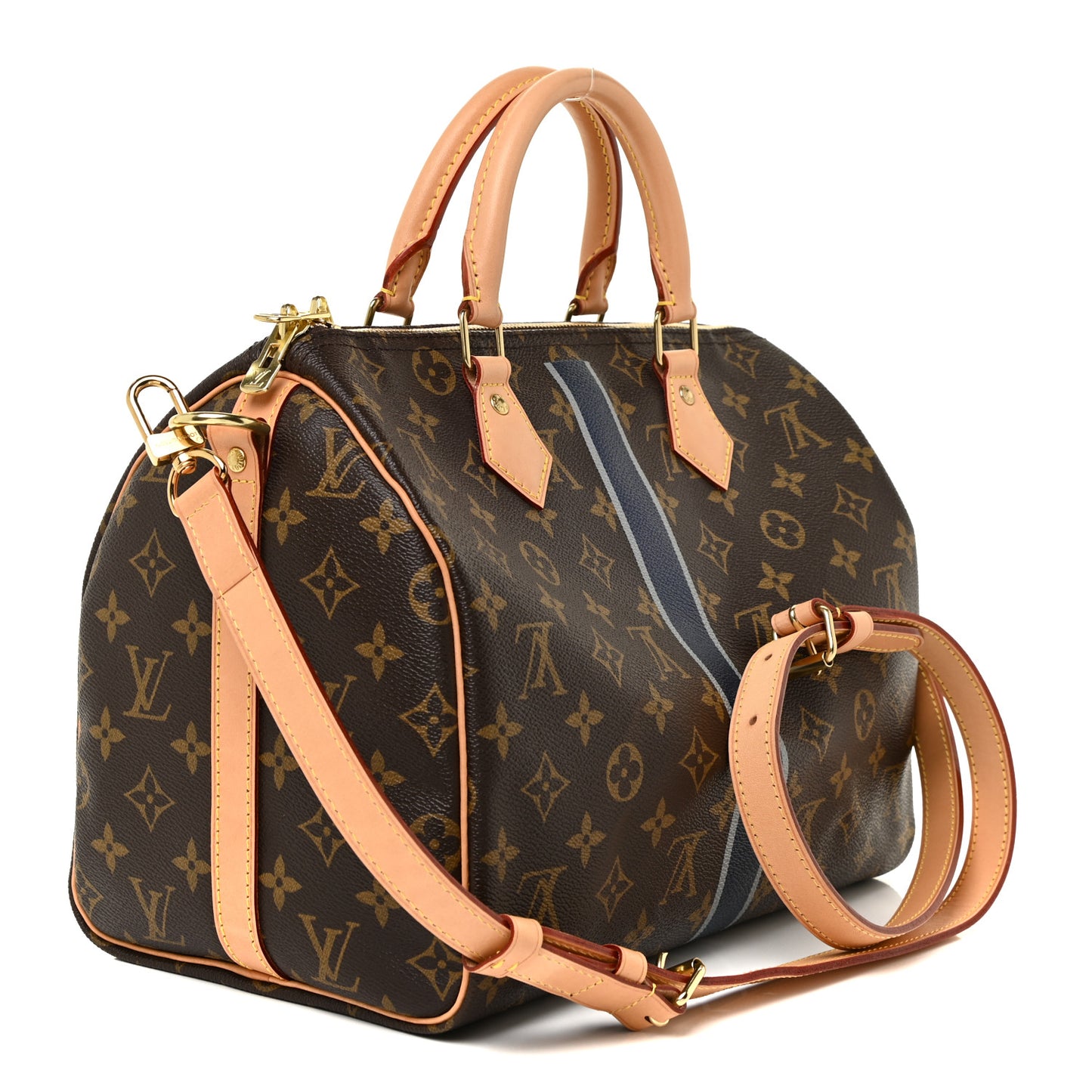 Monogram My LV Heritage Speedy Bandouliere 30 Blue Marine Gris