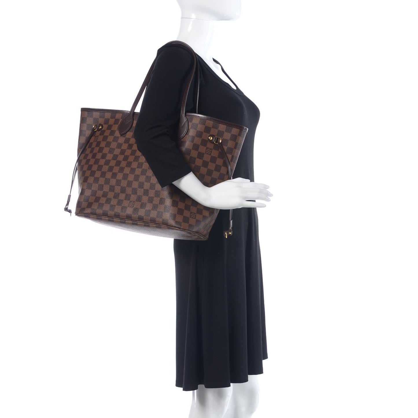 Damier Ebene Neo Neverfull MM Rose Ballerine
