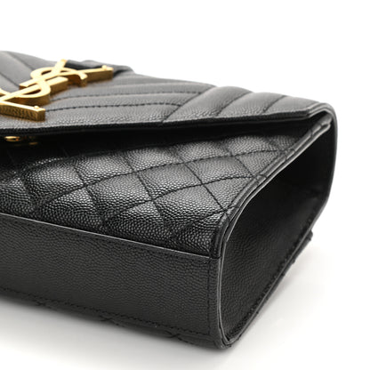 Saint Laurent Grain De Poudre Textured Mixed Matelasse Triquilt Small Monogram Satchel Black 8 of 8