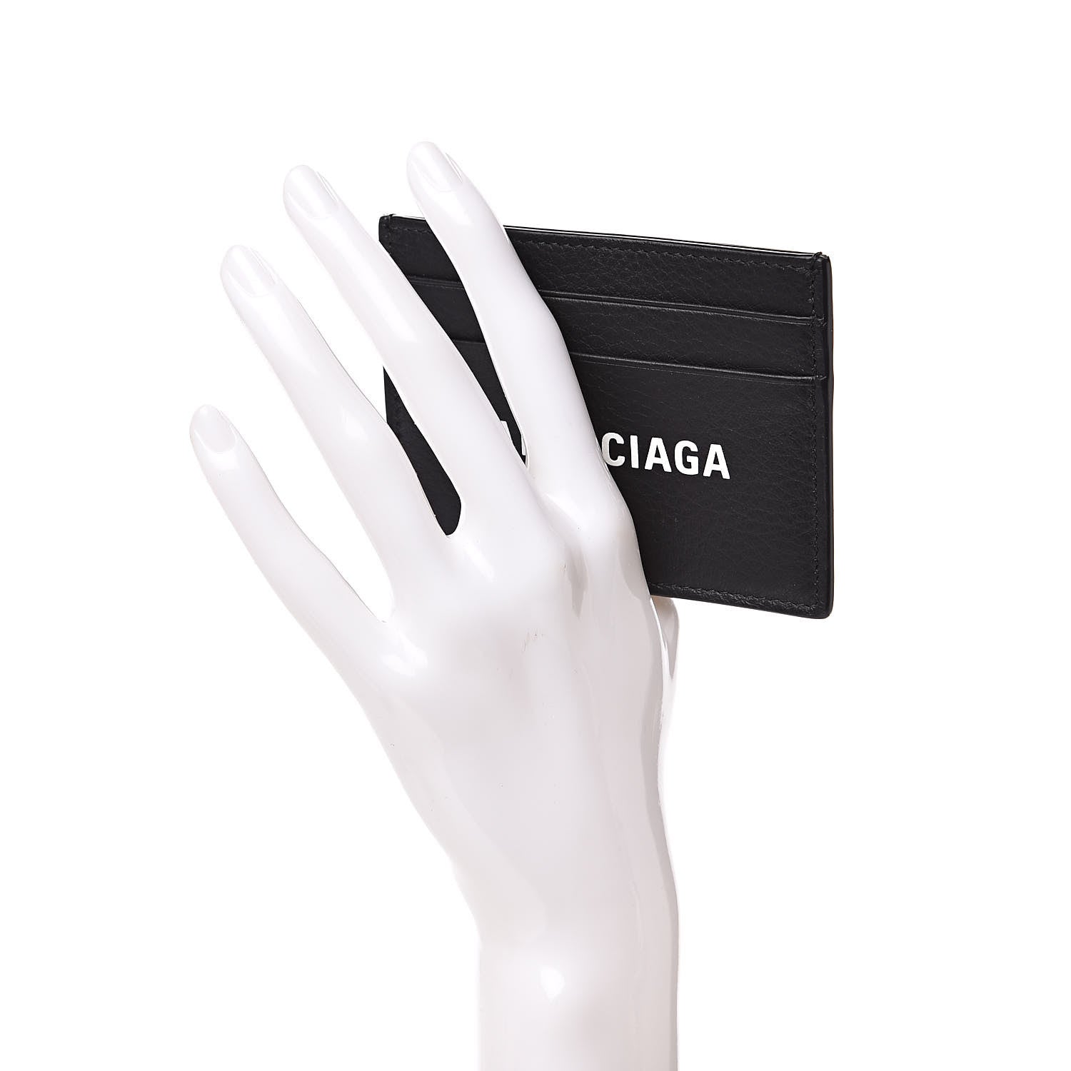 Balenciaga Smooth Calfskin Logo Everyday Multi Card Case Black 2 of 7