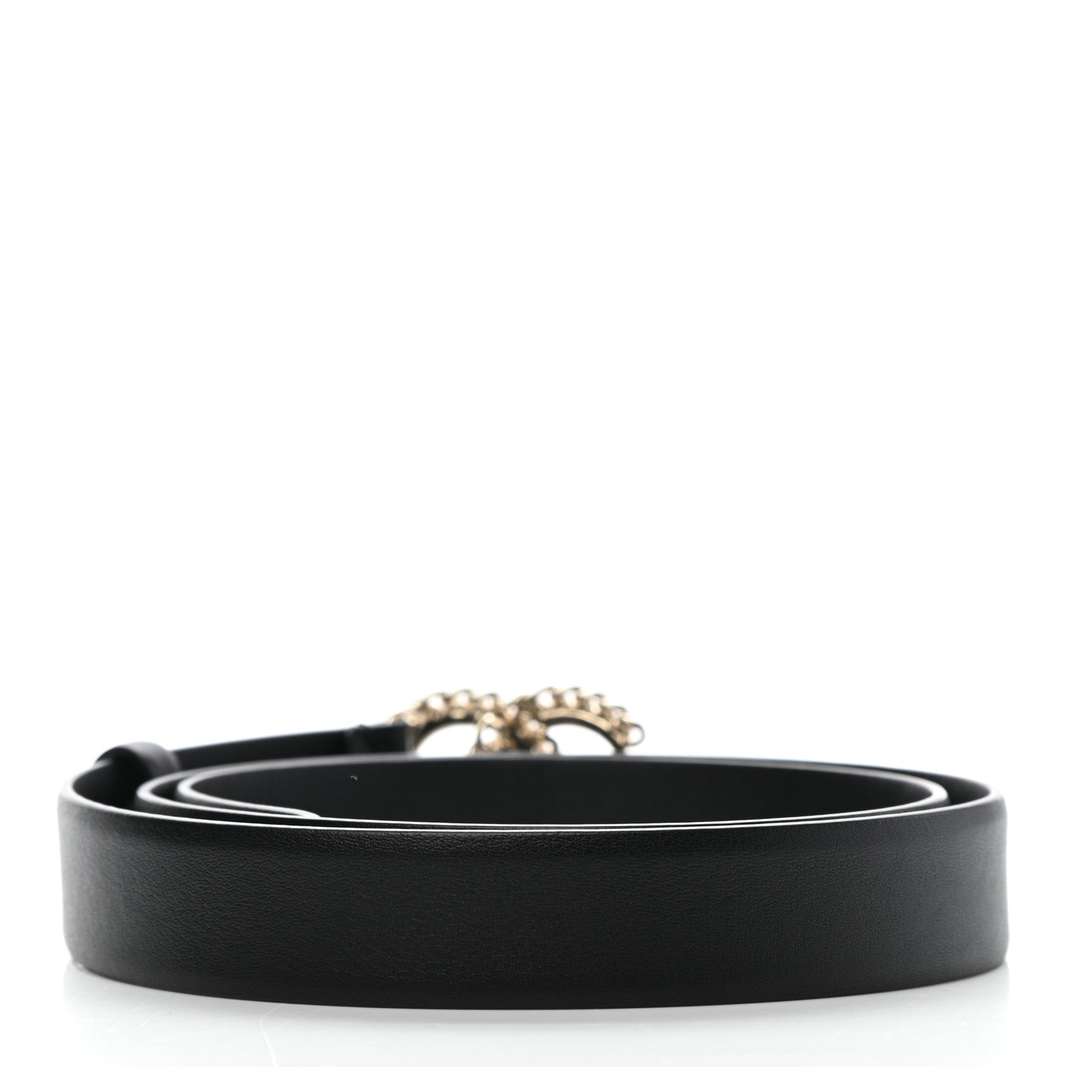 Chanel Calfskin Crystal CC Chain Belt 85 34 Black 2 of 7