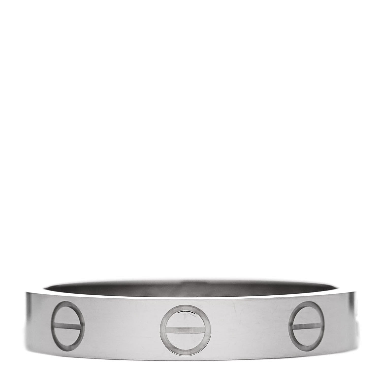 Cartier 18K White Gold 3.5mm LOVE Wedding Band Ring 55 7.25 1 of 5