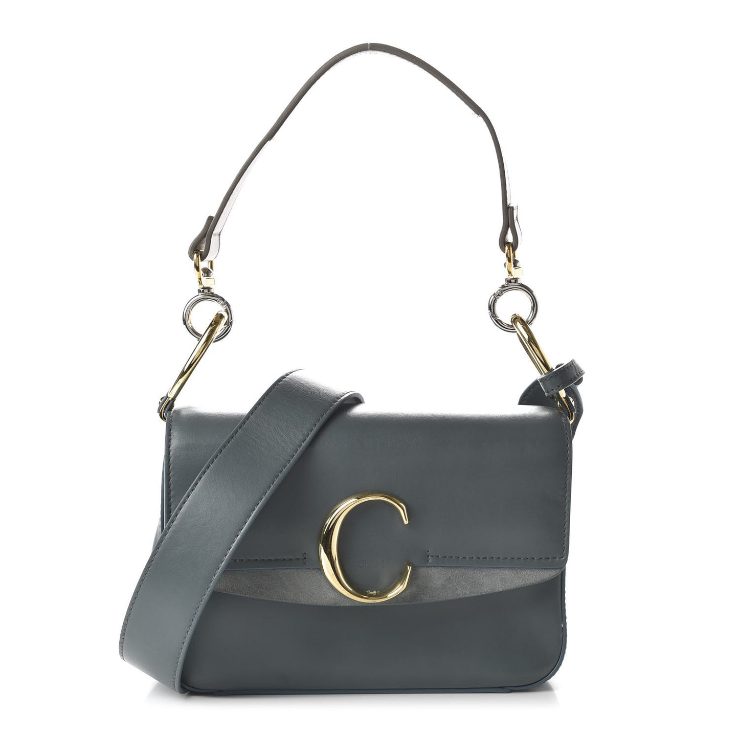 Calfskin Small C Double Carry Cloudy Blue