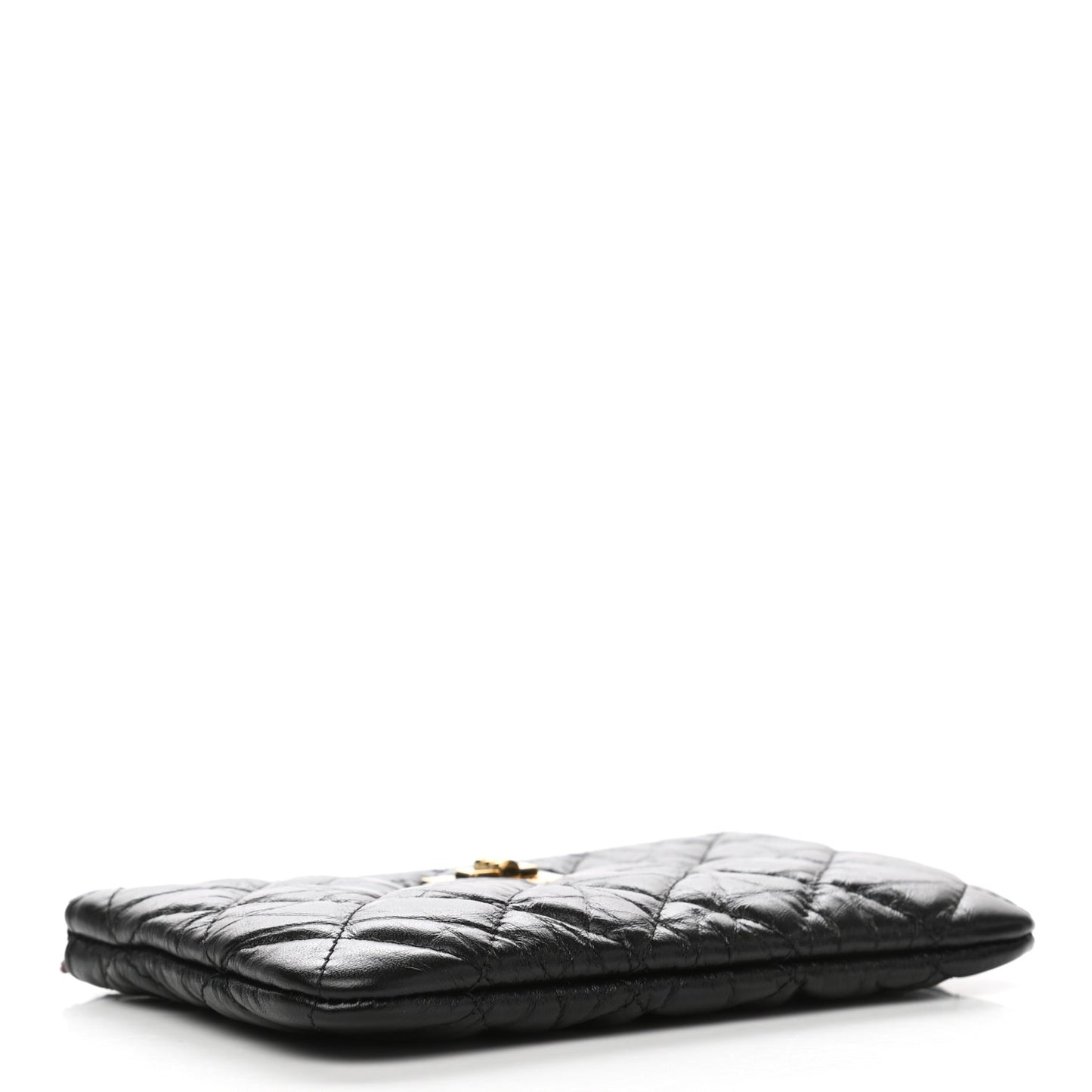 Aged Calfskin Quilted Small Reissue Cosmetic Case Black