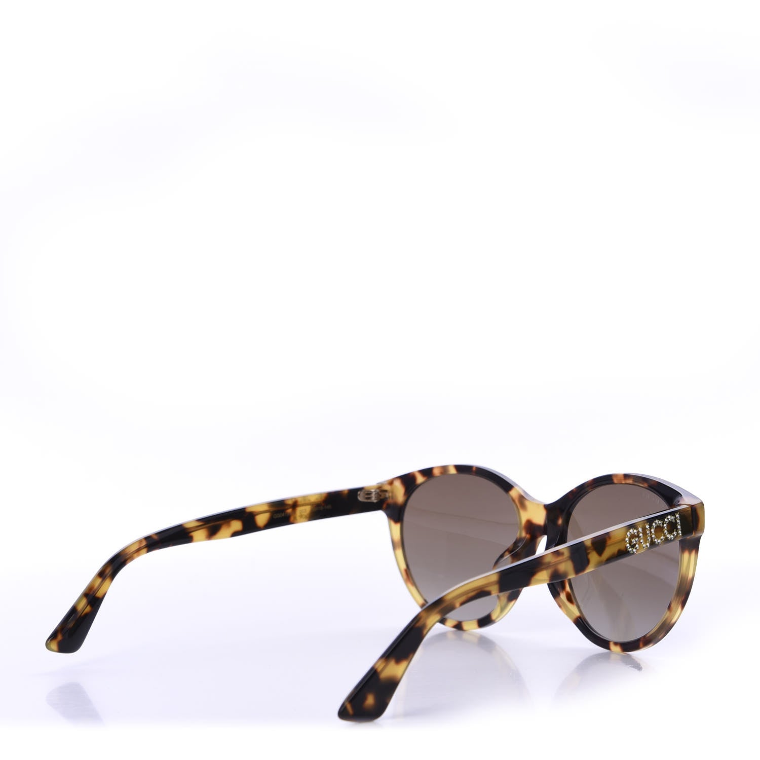 Gucci Round Frame Crystal Sunglasses GG 0419S Tortoiseshell 9 of 16