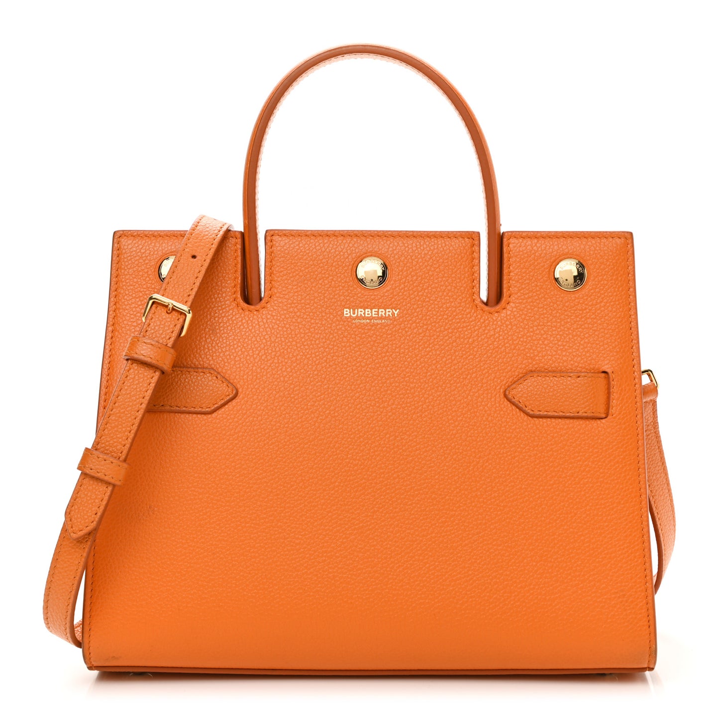 Grainy Calfskin Mini Title Bag Orange