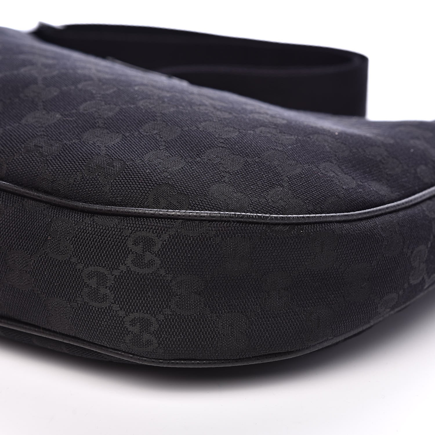 Gucci Monogram Medium Half Moon Hobo Black 9 of 10