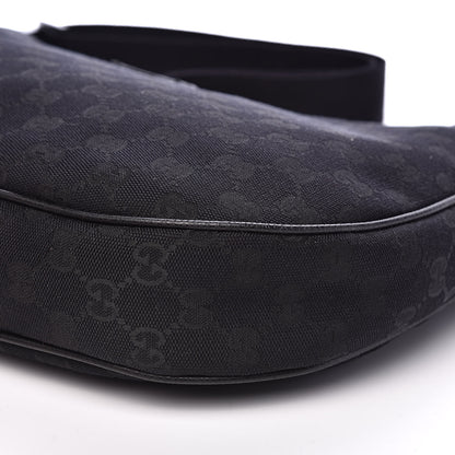 Gucci Monogram Medium Half Moon Hobo Black 9 of 10