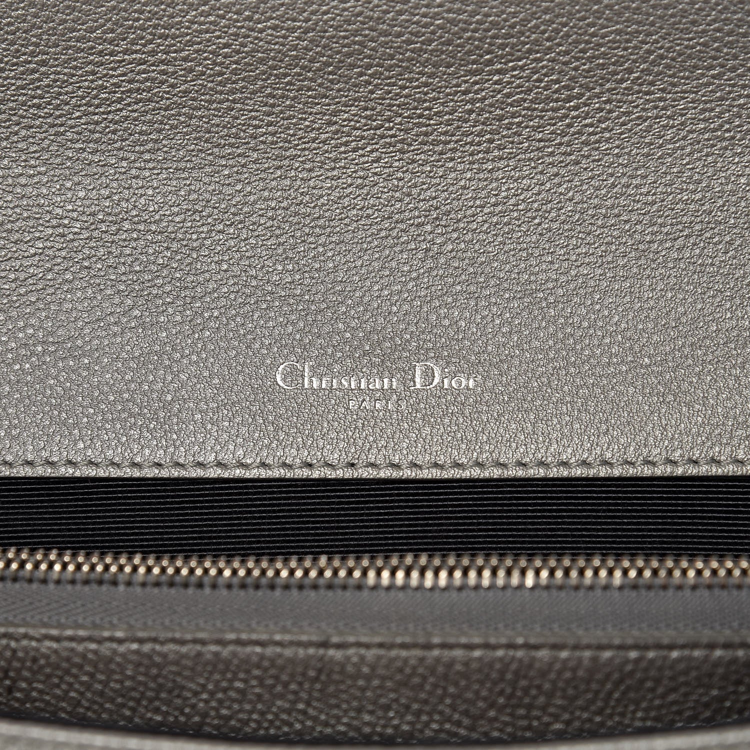 Christian Dior Metallic Grained Calfskin Diorama Satchel Silver 6 of 10
