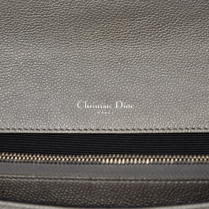 Christian Dior Metallic Grained Calfskin Diorama Satchel Silver 6 of 10
