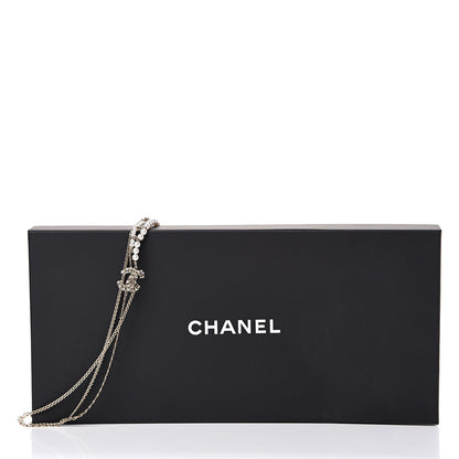 Chanel Crystal Pearl CC Long Multistrand Necklace Gold 5 of 5