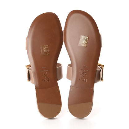 Christian Dior Calfskin D-Dior Slide Sandals 39.5 Rose De Vents 6 of 10