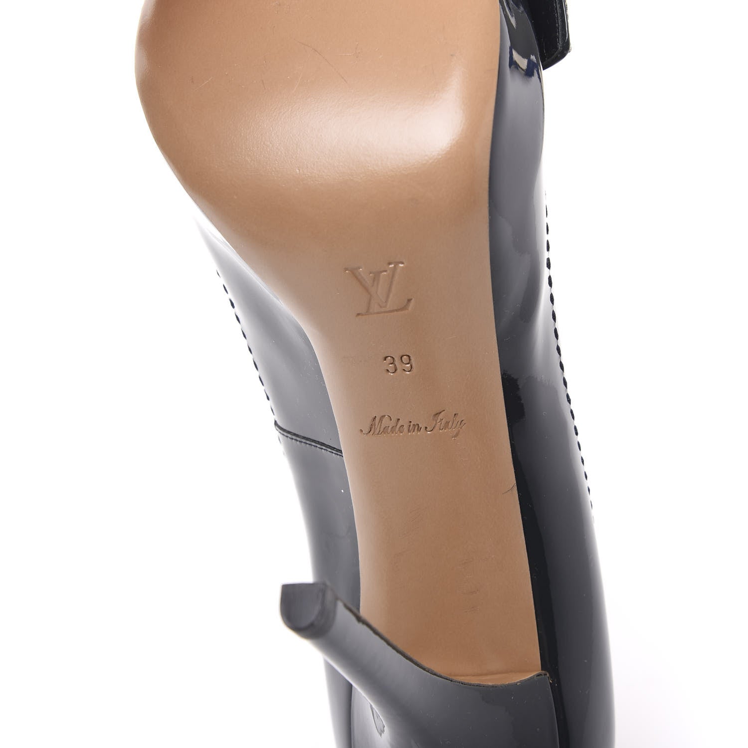 Louis Vuitton Monogram Patent Idylle Buci Open Toe Pumps 39 Black Encre 6 of 9