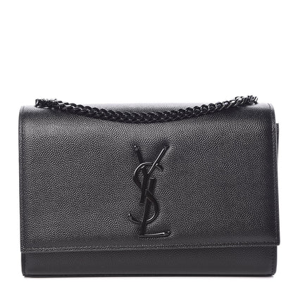 Saint Laurent Grain De Poudre Small Monogram Kate Satchel Black 1 of 9