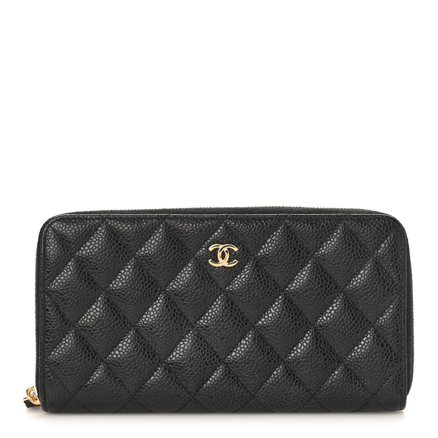 Chanel Caviar Quilted Large Gusset Zip Around Wallet Black 1 of 9