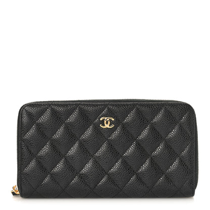 Chanel Caviar Quilted Large Gusset Zip Around Wallet Black 1 of 9