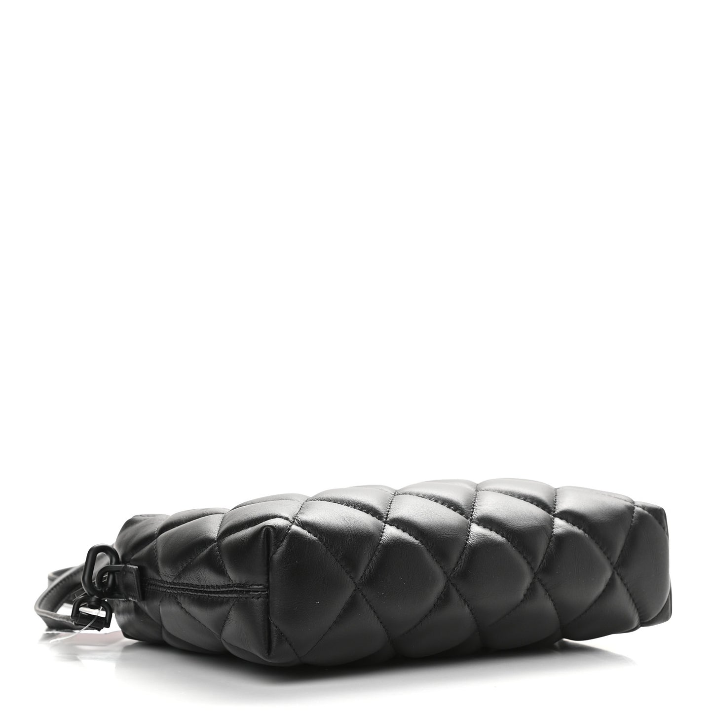 Nappa Calfskin Quilted Touch B Camera Shoulder Bag Black