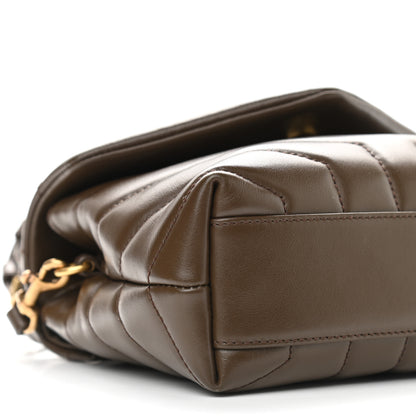 Saint Laurent Calfskin Y Quilted Monogram Toy Loulou Crossbody Bag Earth 7 of 8