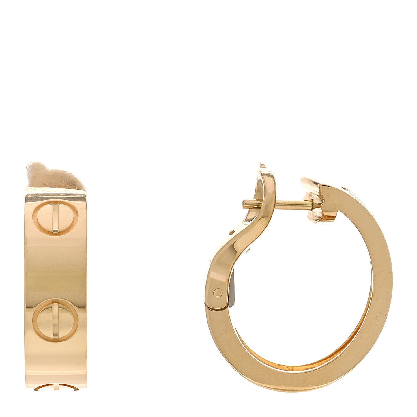 18K Yellow Gold 5.5mm LOVE French Clip Hoop Earrings