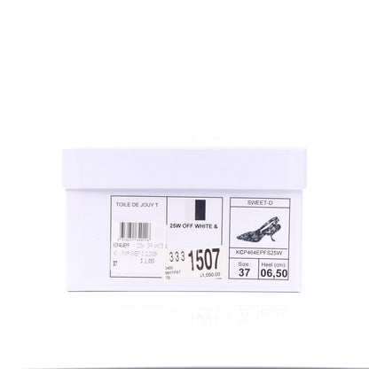 Christian Dior Toile De Jouy Sweet D Slingback Pumps 37 Off White 9 of 9