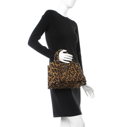 Prada Canvas Leopard Print Small Tote Miele 2 of 13