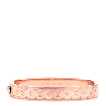 Louis Vuitton Brass Monogram Nanogram Cuff M Pink Gold 1 of 6