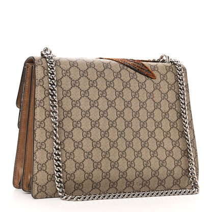Gucci GG Supreme Monogram Bee Embroidered Medium Dionysus Shoulder Bag Taupe 3 of 15