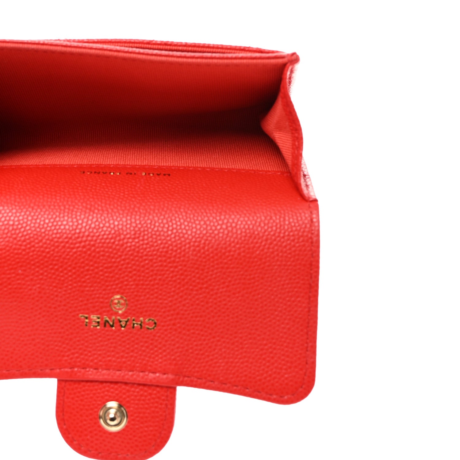Chanel Caviar Quilted Flap Card Holder Wallet Red 5 of 9