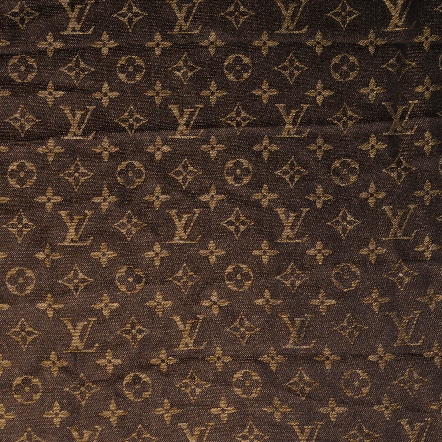 Silk Lurex Wool Monogram Shine Shawl Marron