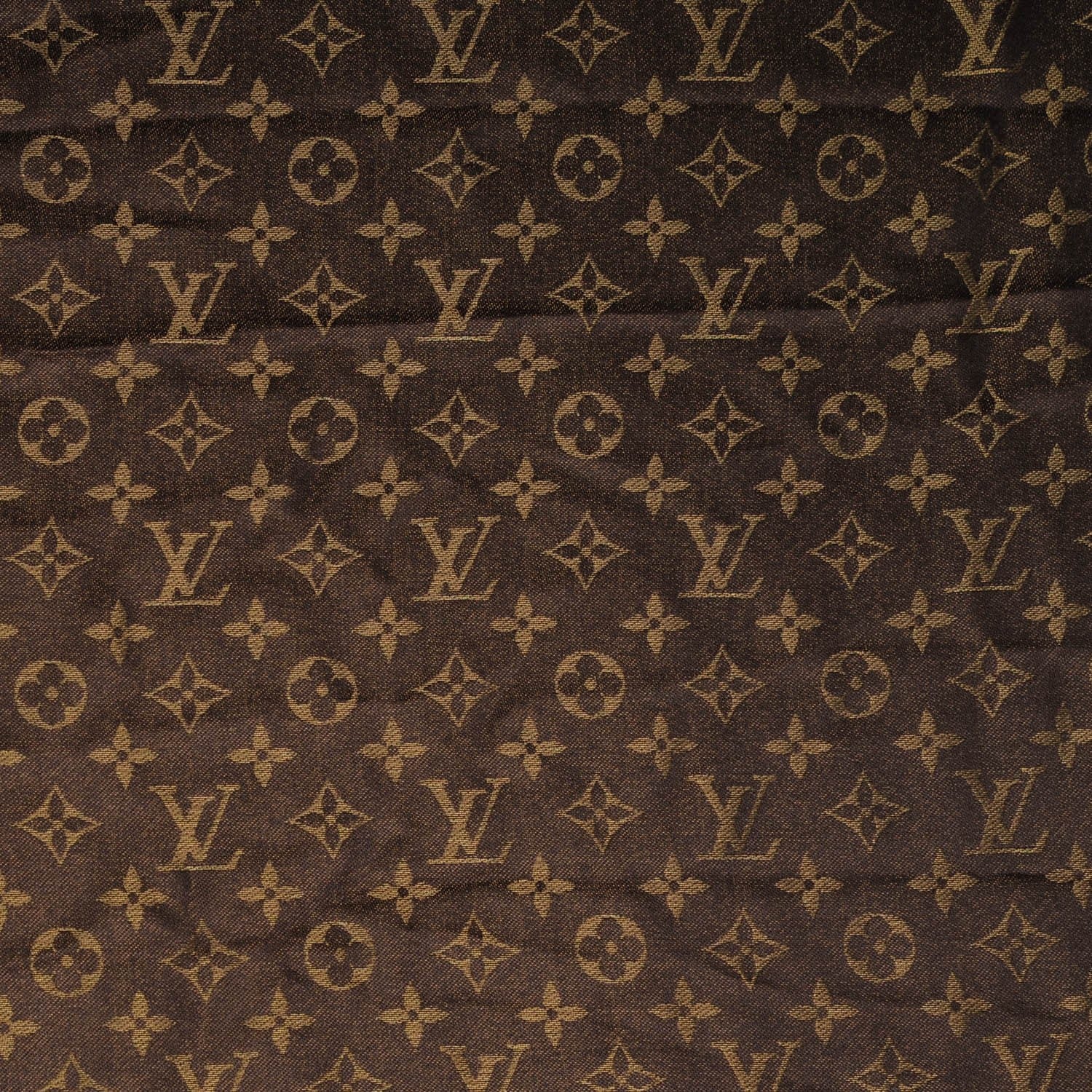 Louis Vuitton Silk Lurex Wool Monogram Shine Shawl Marron 1 of 5