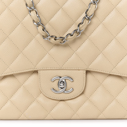 Chanel Caviar Quilted Jumbo Single Flap Beige Clair 9 of 12