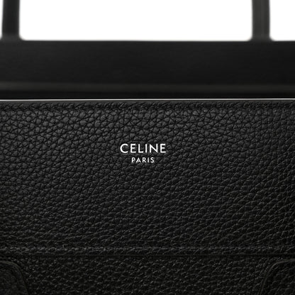 Celine Drummed Calfskin Mini Luggage Black 7 of 13
