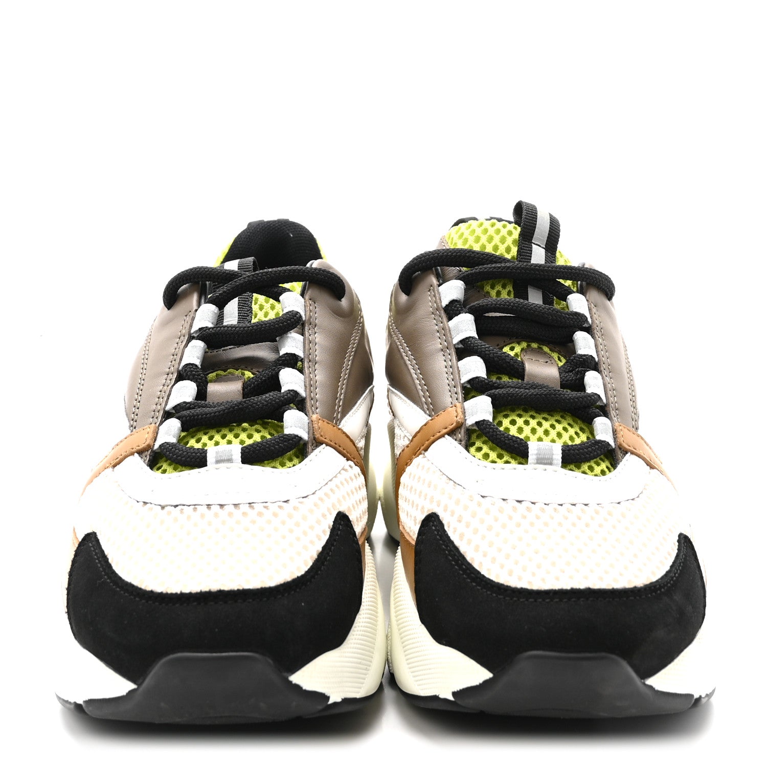 Christian Dior Technical Mesh Calfskin Mens B22 Sneakers 38 Brown Green 3 of 9
