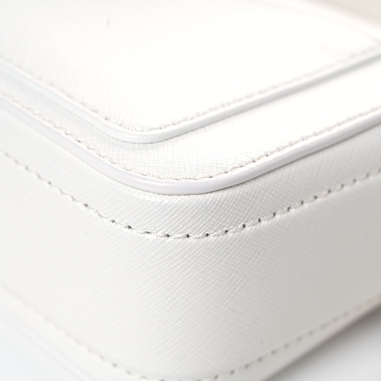 Saffiano Small Snapshot Camera Bag White