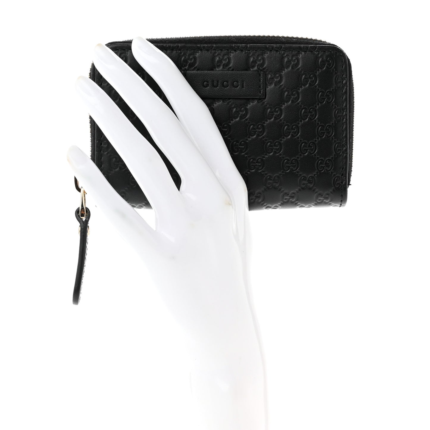 Microguccissima Zip Around Card Case Black