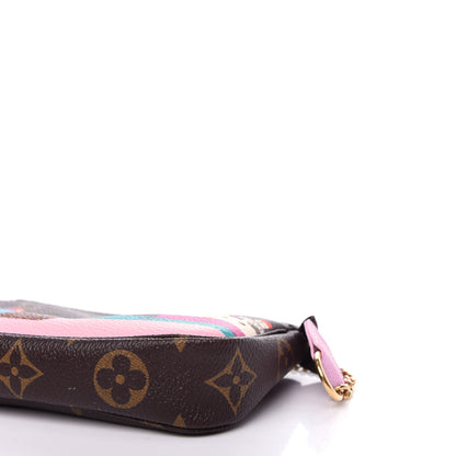 Louis Vuitton Monogram 2016 Christmas Animation Mini Pochette Accessories Rose Ballerine 9 of 11