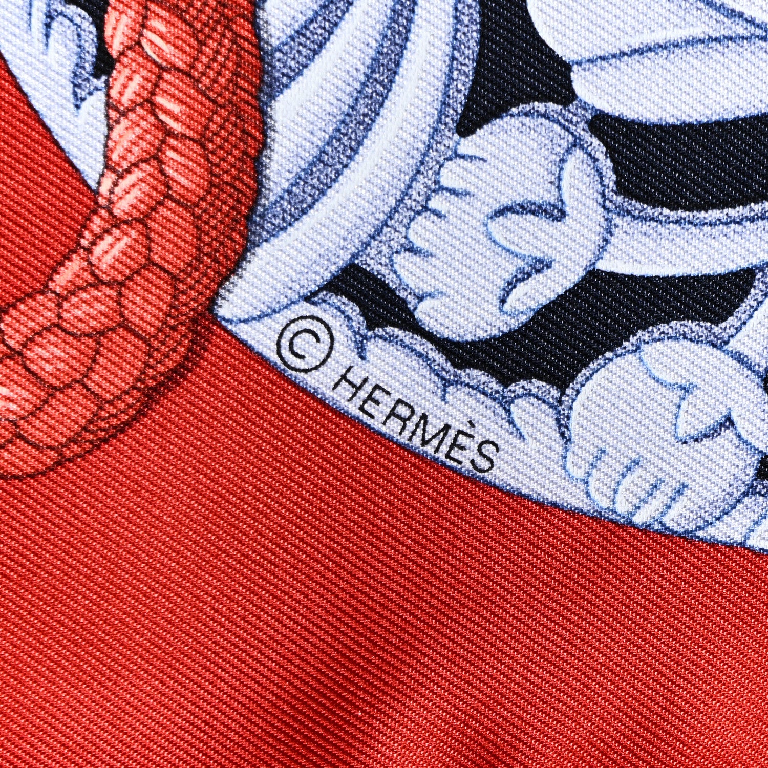 Hermes Silk Parures de Samoura&iuml;s Scarf 90 Black Rouge Blue Jean 4 of 6