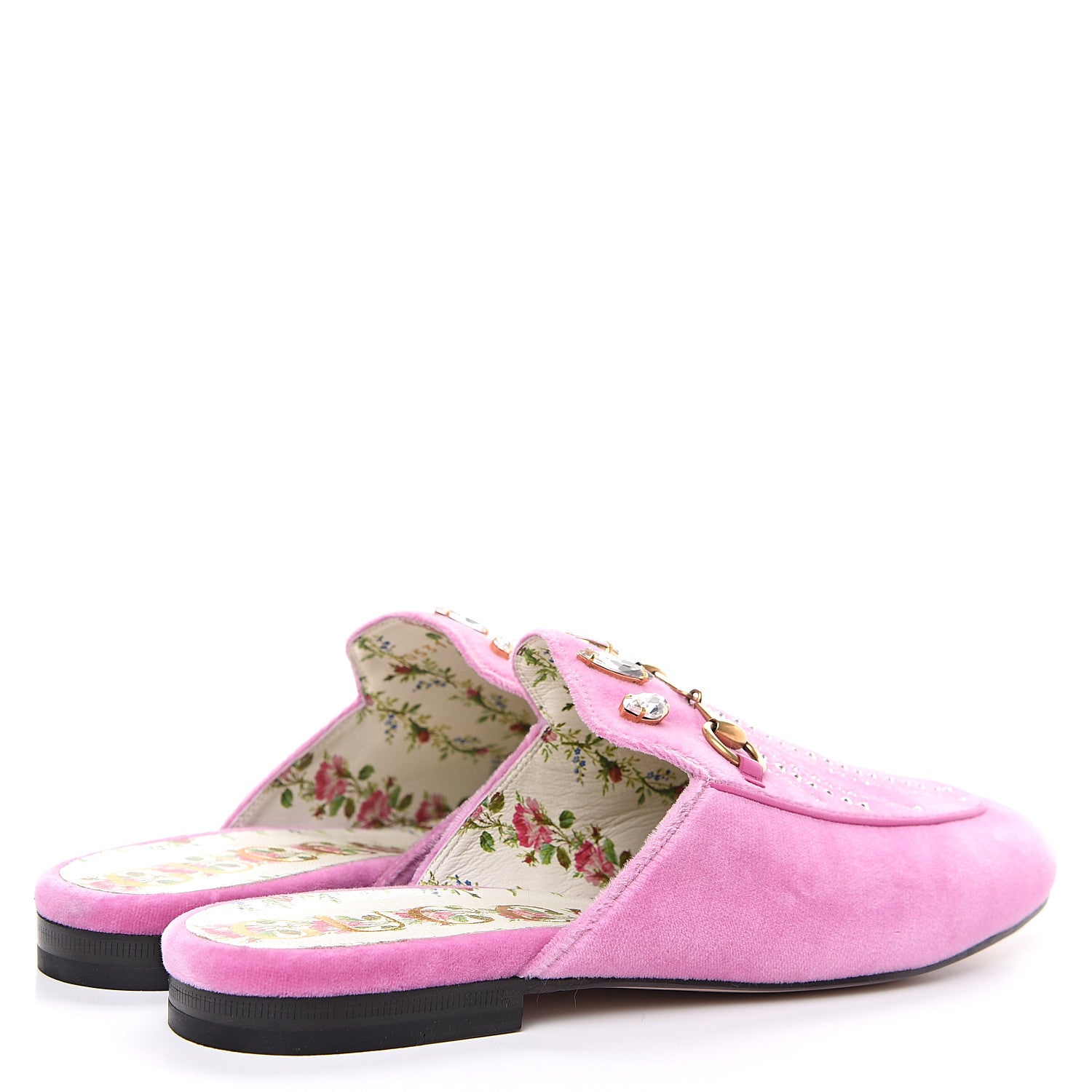 Gucci Velvet Marquise Crystals Womens Princetown Slippers 39 Malva Dark Malva 4 of 9
