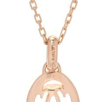Cartier 18K Pink Gold Diamond Logo Paved Pendant Necklace 7 of 7