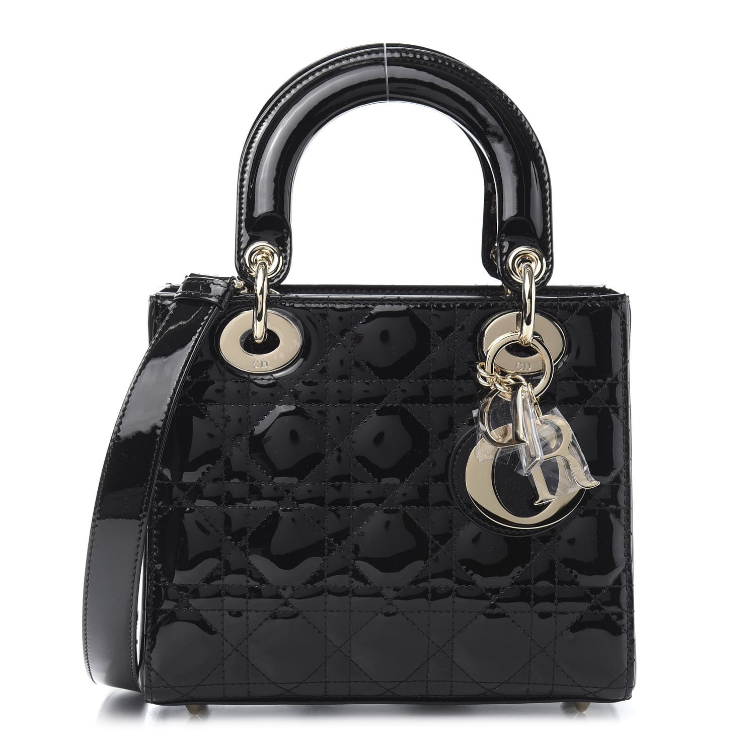 Christian Dior Patent Cannage Small Lady Dior Black 1 of 12