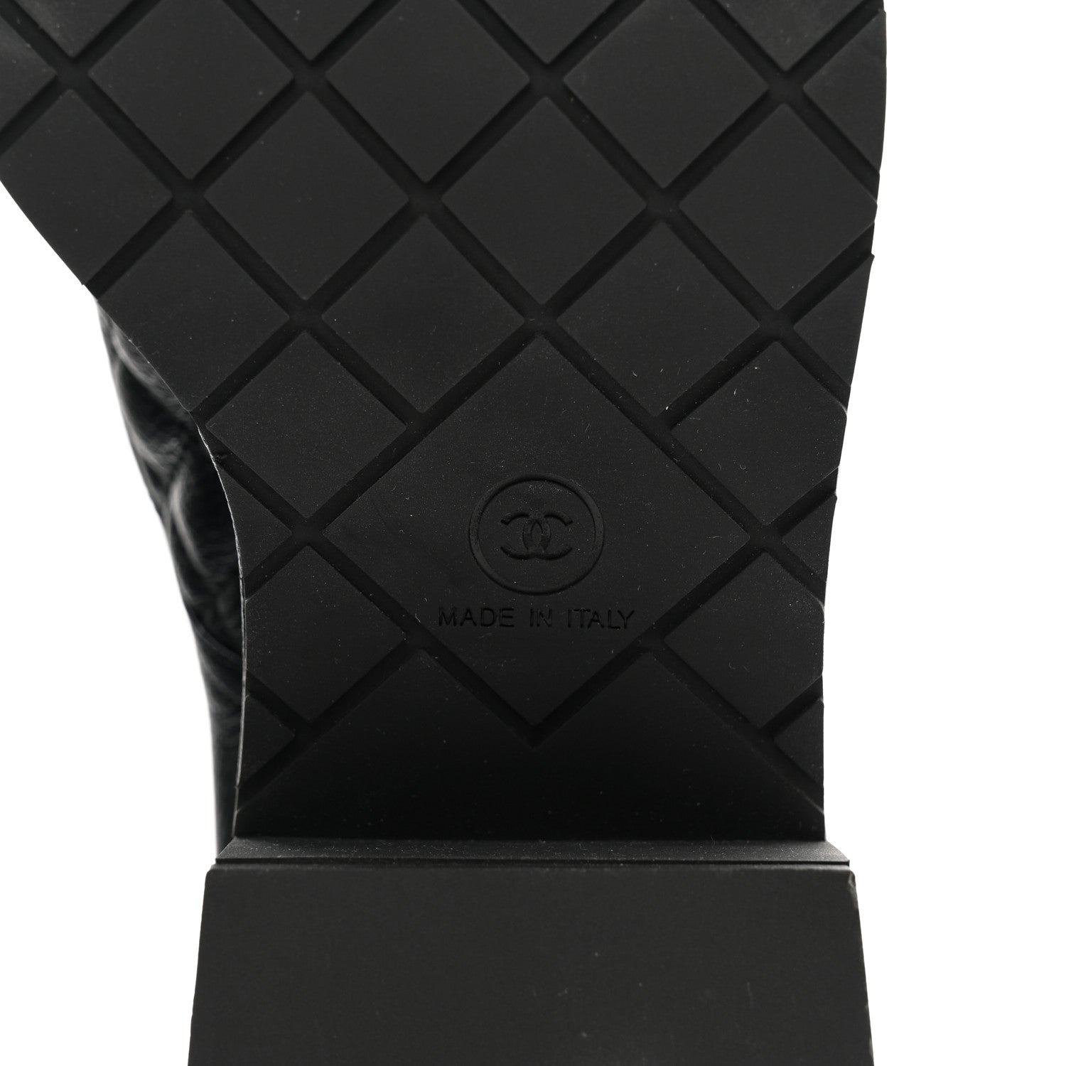 Chanel Pearly Calfskin Patent Calfskin Lace Up Combat Boots 38 Black 6 of 8
