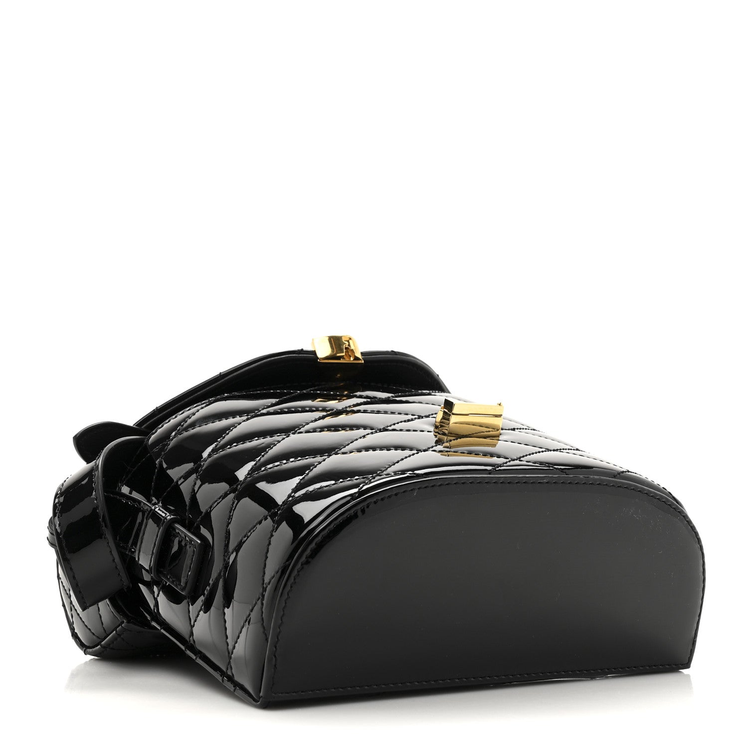 Saint Laurent Patent Matelasse Monogram June Box Bag Black 4 of 10