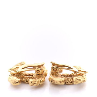Chanel Textured CC Clip On Earrings Gold 3 of 5